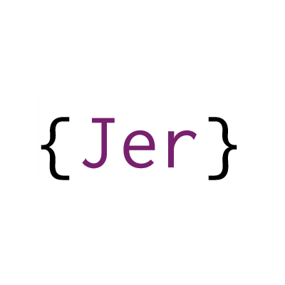 A logo of an individual name Jer